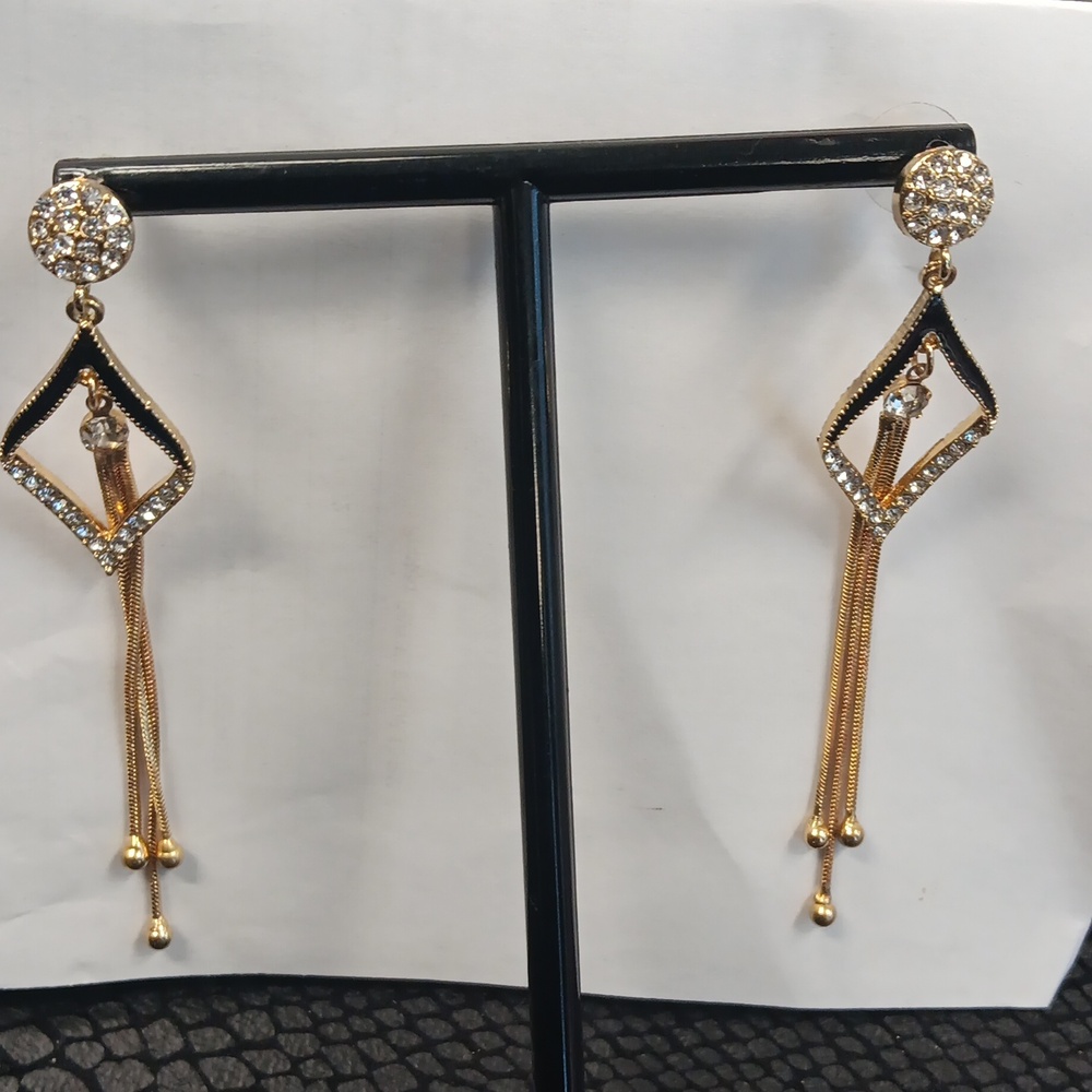 Gold and black earrings